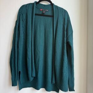 Women's Teal Open Front Cardigan